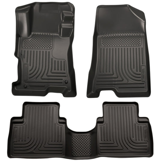 Husky Liners 08-12 Honda Accord (4DR) WeatherBeater Combo Black Floor Liners (One Piece for 2nd Row)