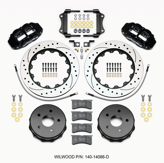 Wilwood Narrow Superlite 4R Rear Kit 14.00in Drilled 2007-up Jeep JK w/Lines