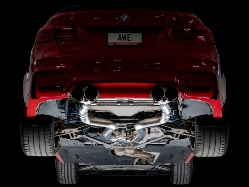 AWE Tuning BMW F8X M3/M4 Track Edition Catback Exhaust - Diamond Black Tips - Precision R