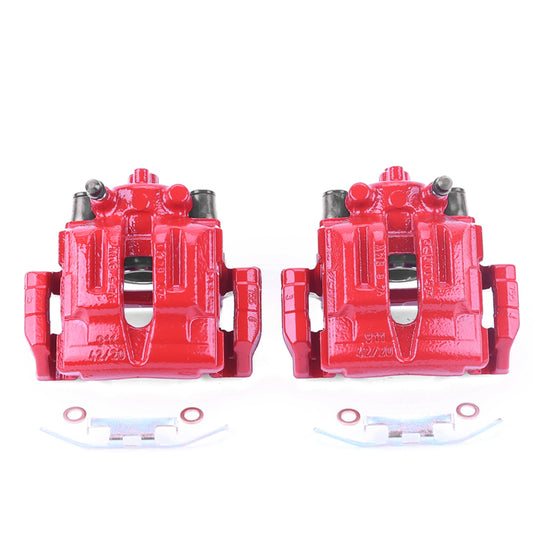 Power Stop 2006 BMW 325i Rear Red Calipers w/Brackets - Pair