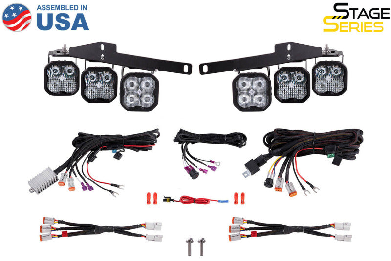 Diode Dynamics 17-20 Ford Raptor SS3 LED Fog Light Kit - White Pro