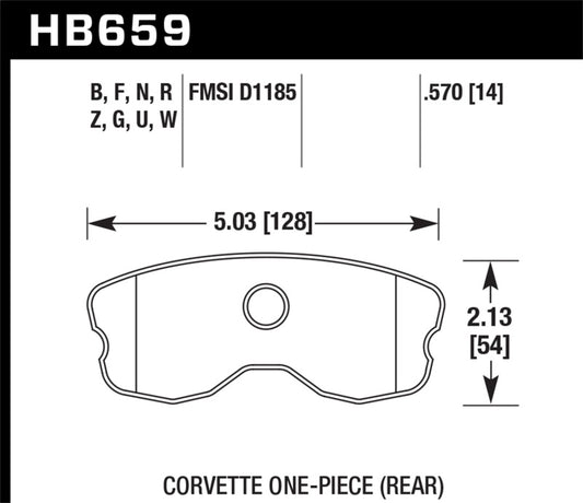 Hawk 06-10 Chevy Corvette (Improved Pad Design) Rear HP+ Sreet Brake Pads