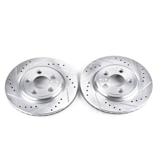 Power Stop 02-05 Ford Thunderbird Rear Evolution Drilled & Slotted Rotors - Pair