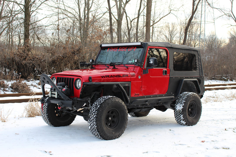 Fishbone Offroad 97-06 Jeep Wrangler TJ Steel Tube Fenders Rear 3In Flare - Blk Textured Powdercoat