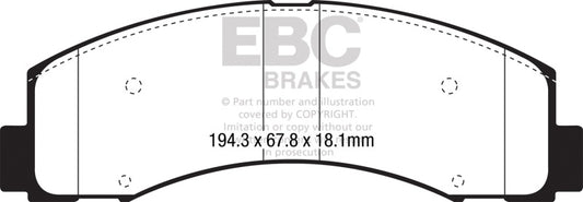 EBC 18+ Ford F-150 2.7TT 2WD Ultimax Front Brake Pads