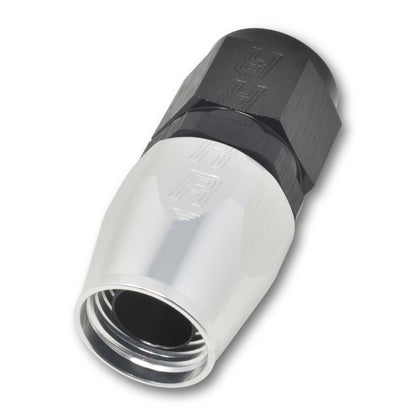 Russell Performance -6 AN Black/Silver Straight Full Flow Hose End