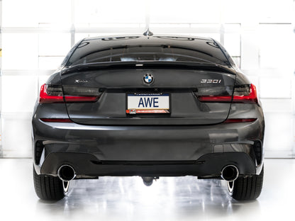 AWE 19-23 BMW 330i / 21-23 BMW 430i Base G2X Track Edition Axle Back Exhaust - Chrome Silver - Precision R