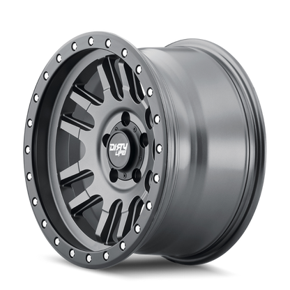 Dirty Life 9309 Canyon Pro 17x9/5x127 BP/-12mm Offset/71.5mm Hub Satin Graphite Wheel - Beadlock