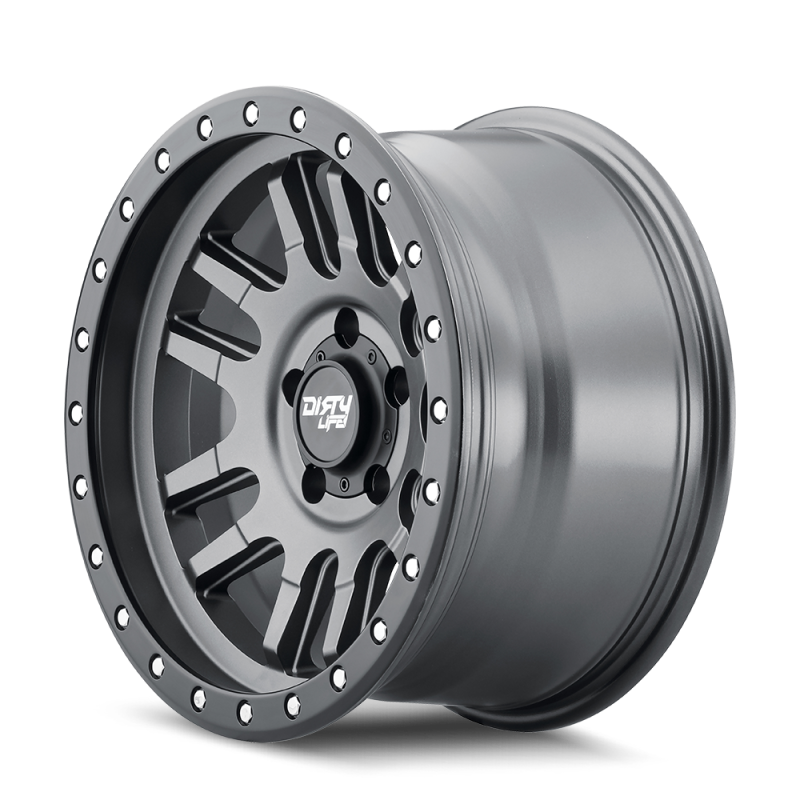 Dirty Life 9309 Canyon Pro 17x9/5x127 BP/-38mm Offset/71.5mm Hub Satin Graphite Wheel - Beadlock