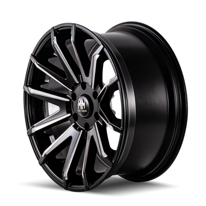 Mayhem 8109 Crossfire 20x9.5 / 6x139.7 BP / 10mm Offset / 106mm Hub Black w/ Milled Spokes Wheel