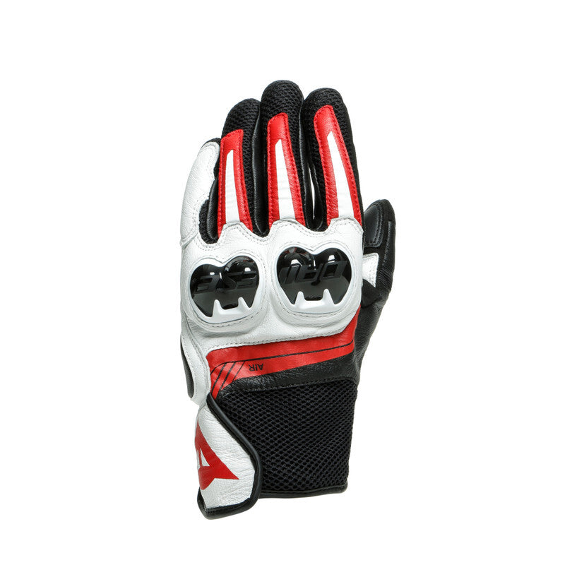 Dainese Mig 3 Unisex Leather Gloves Black/Red Spray/White - 2XS