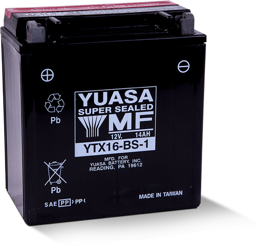 Yuasa YTX16-BS-1 Maintenance Free AGM 12 Volt Battery (Bottle Supplied)