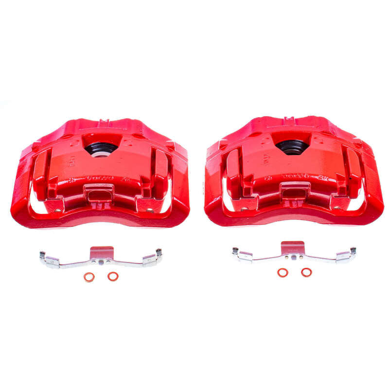 Power Stop 03-14 Volvo XC90 Front Red Calipers w/Brackets - Pair