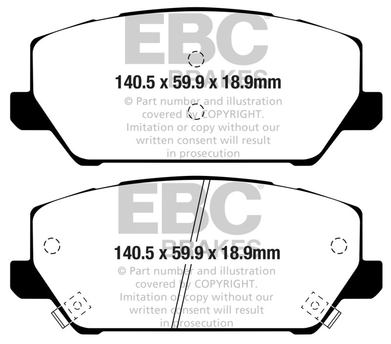 EBC 2019+ Hyundai Veloster Turbo N (2nd Gen) 2.0L Ultimax Front Brake Pads