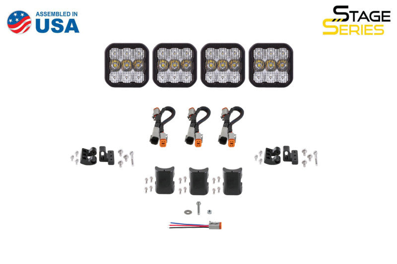 Diode Dynamics SS5 Pro Universal CrossLink 4-Pod Lightbar - Yellow Combo