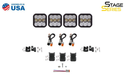 Diode Dynamics SS5 Pro Universal CrossLink 4-Pod Lightbar - Yellow Combo