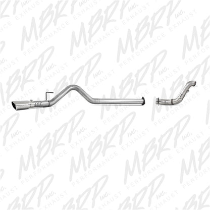 MBRP 11-14 Ford 6.7L F-250/350/450 4in Filter Back Single Side Exit Alum and Down Pipe Exhaust