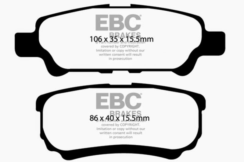 EBC 11-14 Chrysler 200 2.4 Greenstuff Rear Brake Pads