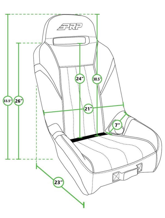 PRP Polaris RZR PRO XP/PRO R/Turbo R GT/S.E. Suspension Seat- Black/Gray