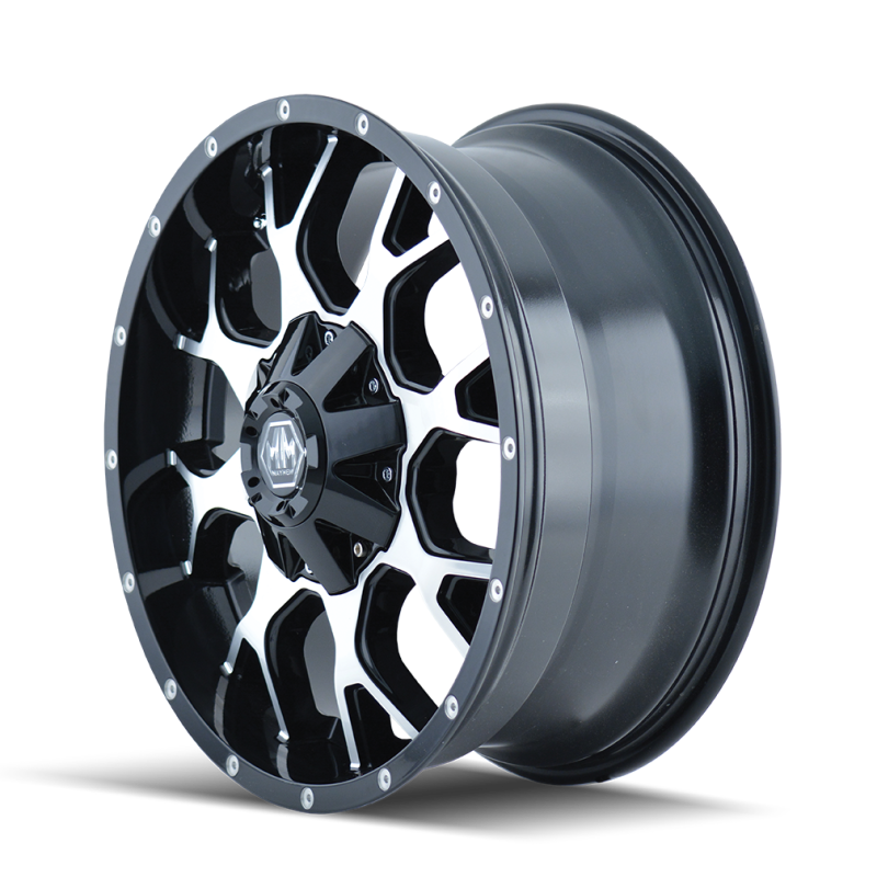 Mayhem 8015 Warrior 18x9 / 6x135 BP / -12mm Offset / 106mm Hub Black/Machined Face Wheel