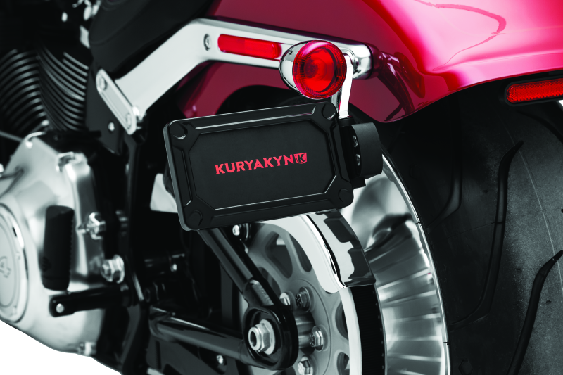 Kuryakyn Nova Side Mount License Plate Frame Gloss Black