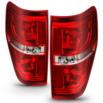 ANZO 2009-2014 Ford F-150 Euro Taillight Red/Clear (W/O Bulb)