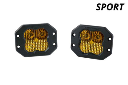 Diode Dynamics SS3 Sport ABL - Yellow Flood Flush (Pair)