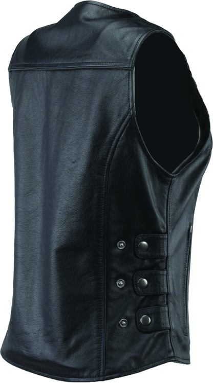 River Road Plains Leather Vest Black Womens - Small