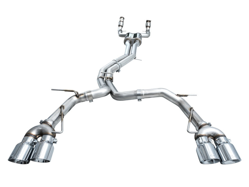 AWE Tuning 19-23 Audi C8 S6/S7 2.9T V6 AWD Track Edition Exhaust - Chrome Silver Tips - Precision R