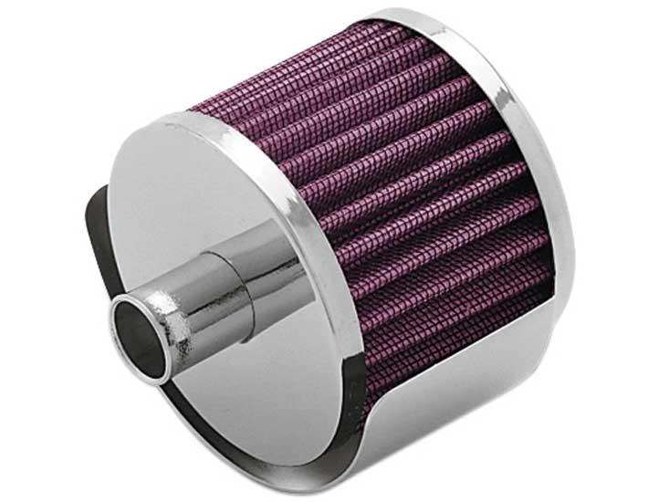 K&N 1.75 inch Vent 3 inch D 2.5 inch H Air Filter - Rubber Top
